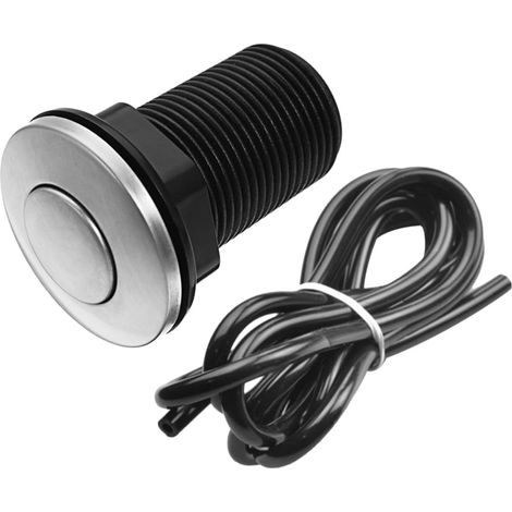 Bouton pneumatique, 32mm, inox, noir, pour broyeur de déchets (1/5)