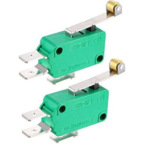 2 pièces KW3-OZ 16A 125/250VAC SPDT NO/NC Micro-interrupteur à levier à galet de fin de course (1/4)