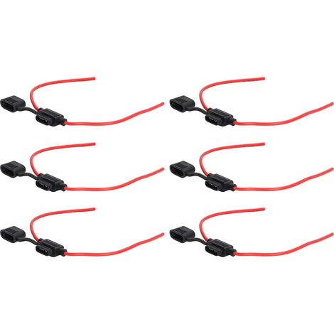 Lot de 10 porte-fusible en ligne étanche sans coupe-câble cuivre sans oxygène 16AWG 15A avec fusibles (1/5)