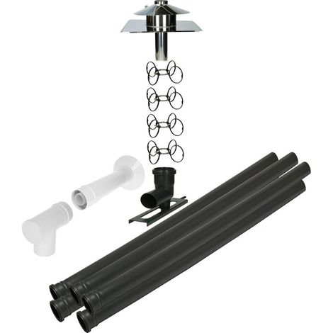 Set de foyer du poêle fumée concentrique 80 mm x 125 mm 10 mètres