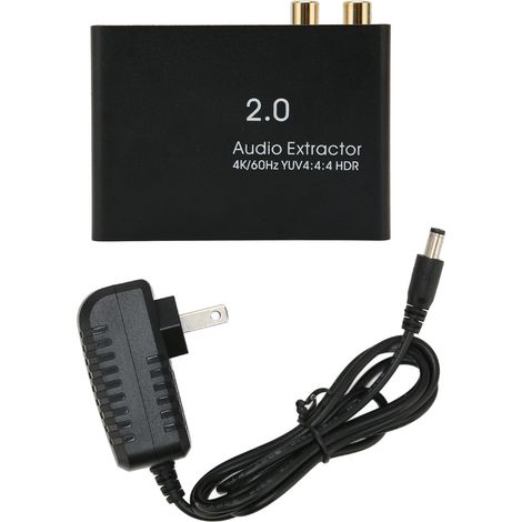 Extracteur audio HDMI 4K 60Hz, séparateur son avec adaptateur convertisseur HDMI, prise américaine 100-240V (1/5)