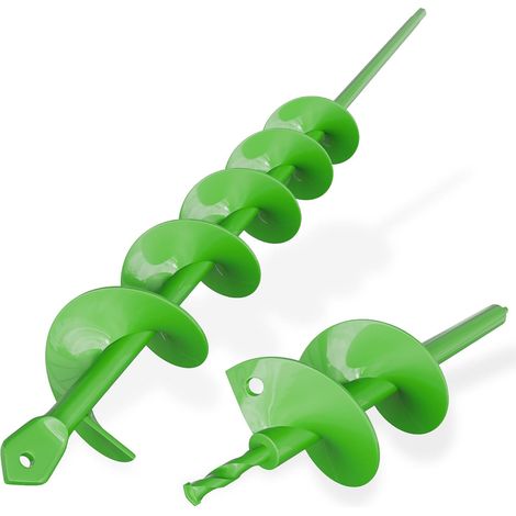 2PCS Foret de jardinage 40×450+100×400mm pour visseuse sans fil, outil de creusement pour planter, foret hélicoïdal de jardin sans fil pour planter et percer. (1/5)