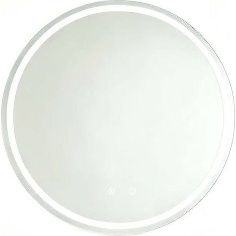 Specchio rotondo da bagno 60 cm con luce LED, antiappannamento, dimmerabile, montaggio a parete (1/5)