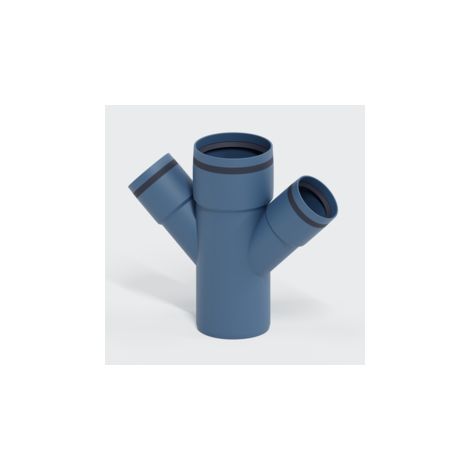 PoloPlast POLO KAL XS dérivation double DN 75/50/50, 45 degrés, horizontale