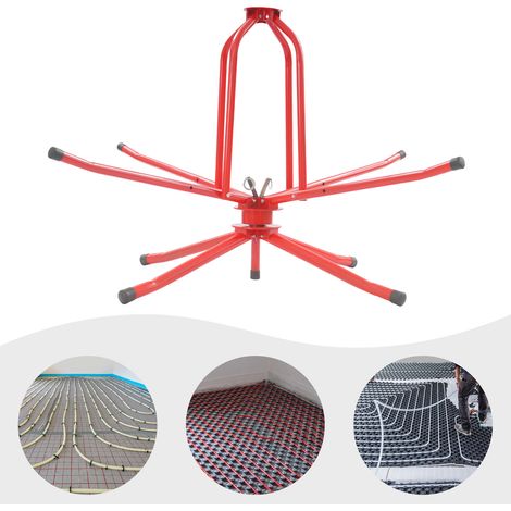 YISSALE-Aufroller für Fußbodenheizungsschläuche, maximale Tragkraft 200 kg, maximale Aufrolllänge 600 m, Kabelaufroller, Schlauchaufroller, Halterung für Fußbodenheizungsschläuche, doppelt gelagert (1/5)
