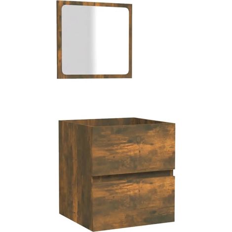 Armadietto da bagno a parete design pratico portaoggetti 41 x 38,5 x 45 cm in legno multistrato rovere fumo 020048426