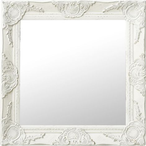 FIMEI Miroir mural style baroque 50x50 cm Blanc (1/5)