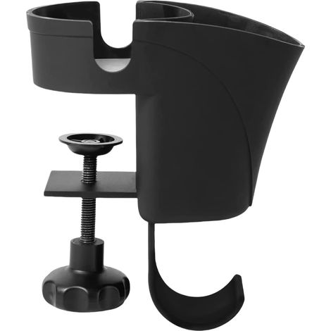 de bureau avec support pour casque porte gobelet et porte (1/4)