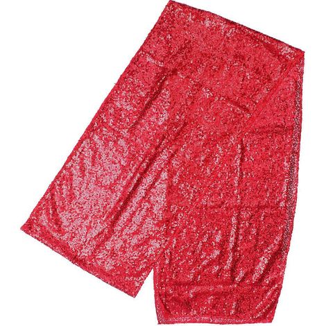 Chemin de table élégant en polyester rouge, idéal pour les fêtes. Apporte une touche festive à votre décoration intérieure. 30 x 180 cm (1/5)