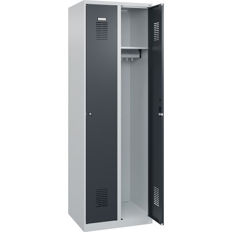 C+P Spind Basis PLUS, 2 Abteile, 1850x600x500mm, 7035/7016 (1/5)