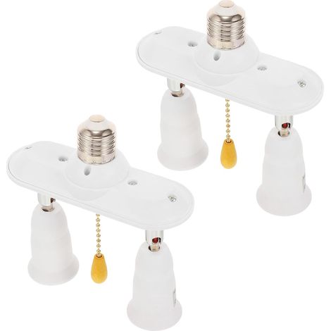 2 Pièces Douille Lampe avec Chaîne de Traction Base Plastique Compatible Ampoules Standards Interrupteur Pratique pour Lampadaires et Lampes de Table Lot (1/5)