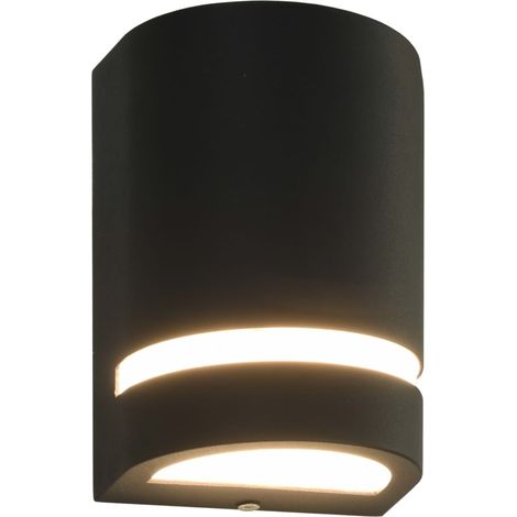 Appliques murales d'extérieur 2 pcs 35 W Noir Demi-rond