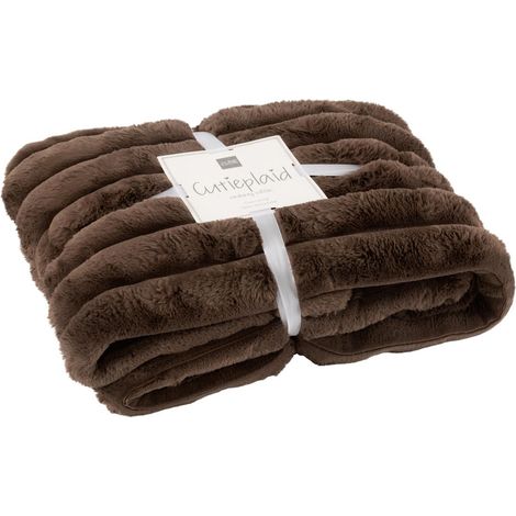 Plaid Design Uni "Corduroy" 130x180cm Chocolat (1/3)