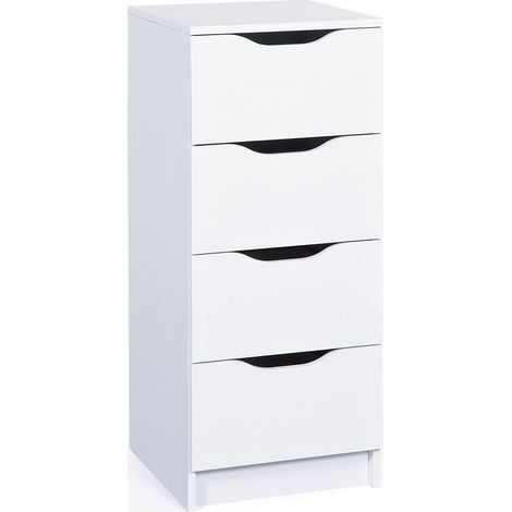 CASSETTIERA WESTPHALEN 4 CASSETTI 40x40x92H STRUTTURA IN LAMINATO VERNICIATO BIANCO (1/5)