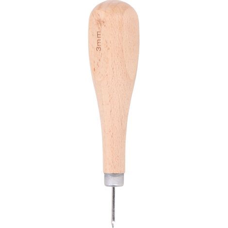 Professioneller, ergonomischer 3-mm-Nähahle mit Buchenholzgriff, Lederlocher, Lederstich-Nähwerkzeug (1/5)