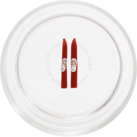 Teca Bicchieri Tumbler Winter Game Sci in vetro borosilicato fatto a mano con decoro 3D 35 cl, design artigianale ispirato agli sport invernali