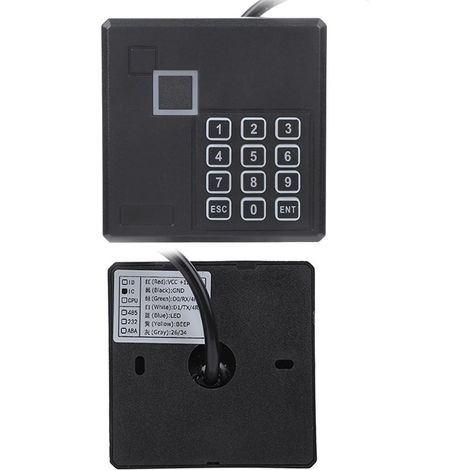 Lecteur de cartes étanche et résistant à la pluie, tête de lecture Wiegand, clavier PIN, capteur. (1/5)