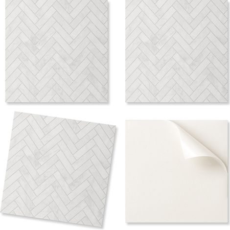 Juego de baldosas de vinilo estampadas - Decoraci贸n de dormitorio con dise帽o de espiga 3D, 20x20x20 cm