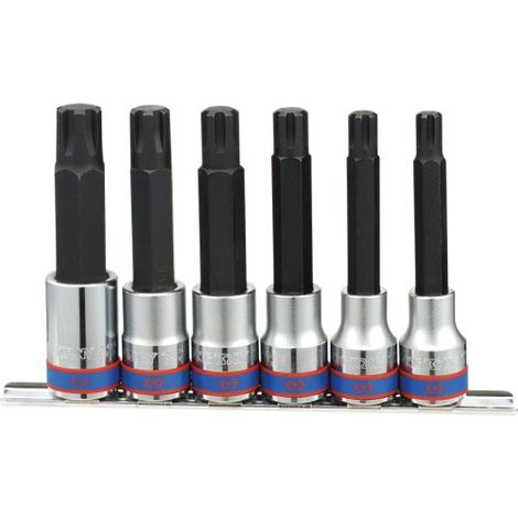 KING TONY 4116PR : Jeu 6 Douilles Ribe 1/2" Longues (M9-M16)