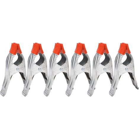 6 Pièces Pinces à Ressort en Métal de 6 Pouces Pince à Colle Métallique Pinces Avec Revêtement en Caoutchouc pour Bâche Camping Tarpaulin Travail Bois-DOU