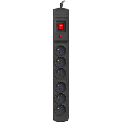 Regleta protectora Armac Multi M6, 6 enchufes, cable 3M, negro (1/4)