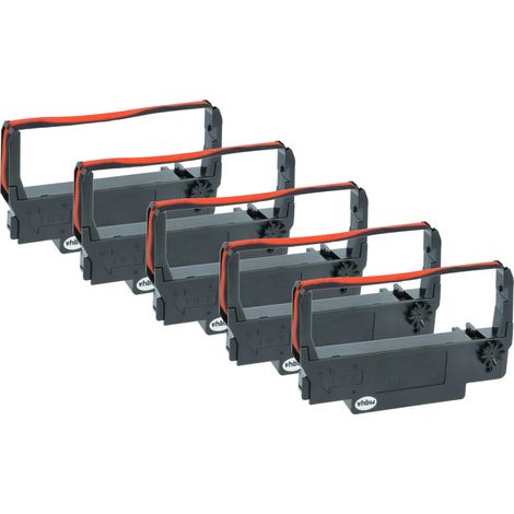 vhbw 5x Ribbon Cartridge compatible with BMC CR 280 Dot Matrix, Receipt Printer - Black-Red Ink Ribbon (1/4)