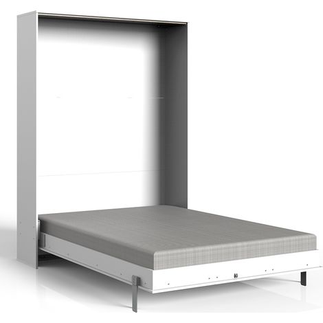 Schrankbett weiß 120x200 cm Jugendbett Gästebett Klappbett JOKSI-43, B/H/T 132/213/43 cm (1/5)