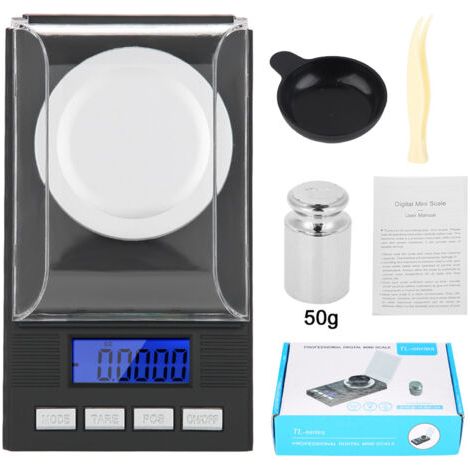 QORVA- Mini balance de poche portable haute précision 0,001 g, avec affichage numérique LED (100 g)
