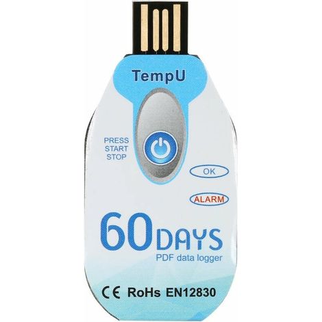 Enregistreur De Donnees De Temperature Usb 2.0 Pdf a Usage Unique, 60 Jours (1/5)