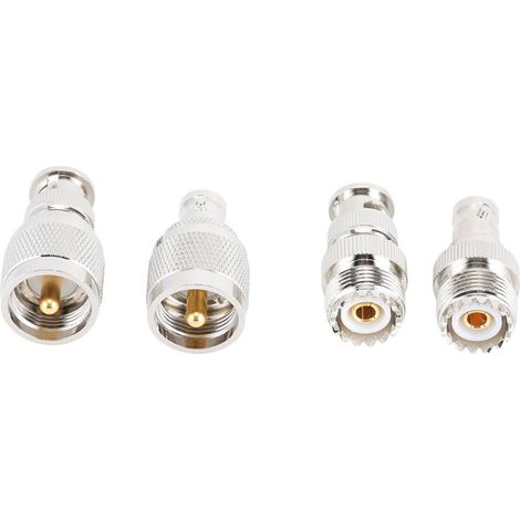 Lot de 4 adaptateurs UHF vers BNC en cuivre nickelé 50 ohms pour antenne radio WiFi et réseau local sans fil (1/5)