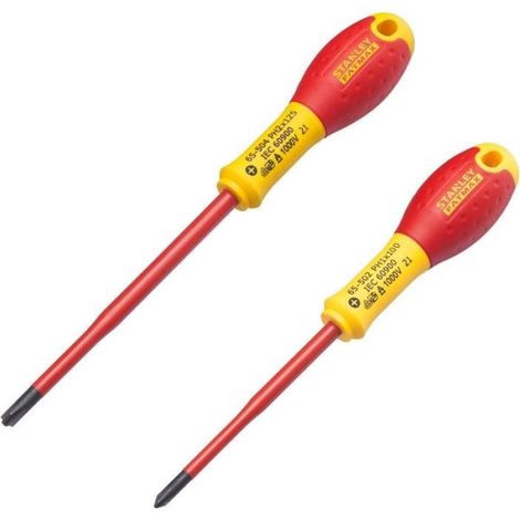 Jeu de 2 Tournevis - STANLEY FATMAX - FMHT0-62648 - Borniers Isolés 1000V - PH1X100 + PH2X125 (1/2)