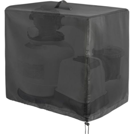 Housse de protection pour pompe de piscine 84x61x86cm – Tissu Oxford imperméable 420D – Cordon de serrage réglable – Protection anti-UV