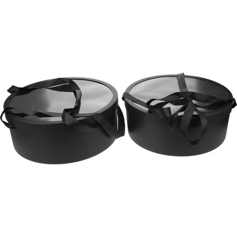 Lot De 2 Boîtes À Fleurs Rondes Avec Poignée Pour Arrangements Floraux De Mariage Noires (1/5)