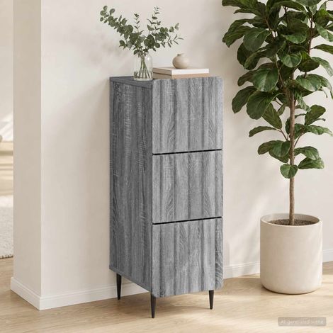 Armoire à tiroirs 3 tiroirs en bois d’ingénierie Sonoma gris 33 x 34,5 x 92 cm - PANGIVO (1/5)
