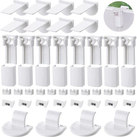 48 Pièces Support Plissé de Serrage Store Enrouleur, Support de Fixation de Store Plissé Aveugle Sans Perçage, Raccord de Support de Montage pour Stores Plissés Cuisine Salle de Bain (1/5)