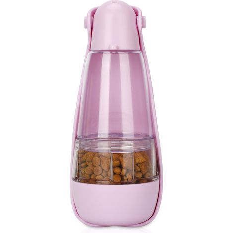Bouteille d'eau pour chien, bol de voyage pour chien et bouteille d'eau, bouteille d'eau pour chien, bouteille d'eau de voyage portable pour chien avec bouton de verrouillage(macarons en poudre) (1/5)