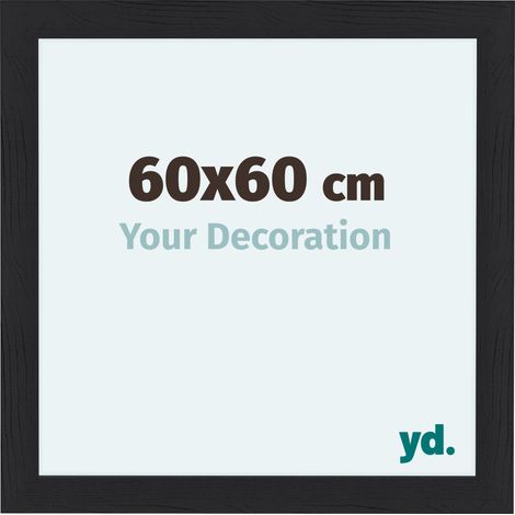 yd. - Cadre photo 60x60 - Noir Grain de Bois - MDF - Como (1/5)