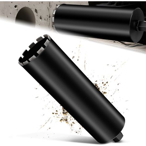 Couronne de Forage Diamantée pour Carotteuses avec Turbo de 10 mm de Diamètre, L 460 mm, Ø 132 mm, 1 ¼" UNC, Couronne de Forage Humide et Sec Soudée au Laser pour Béton, Granit et Maçonnerie