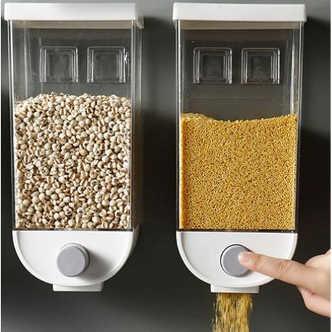 Distributeur d'aliments secs en plastique transparent pour une organisation optimale de la maison, dans la cuisine et sur les plans de travail.-AquaForge (1/4)