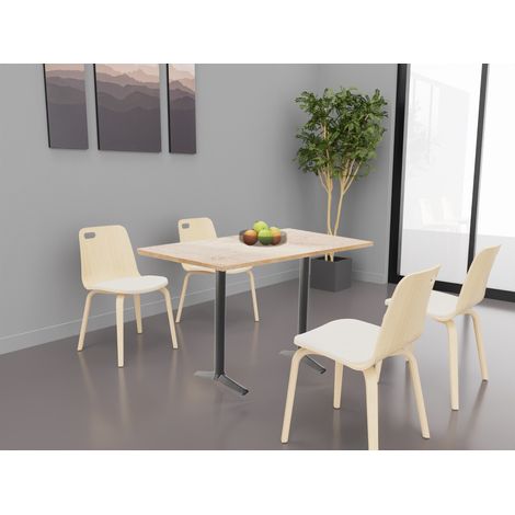 Pied de table double d'intérieur en acier noir Sybella (1/4)