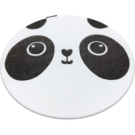 Kinderteppich PETIT PANDA Kreis weiß beige rund 120 cm