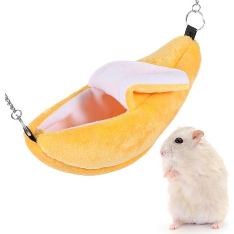 Accessori per cucce/gabbie per criceti a forma di banana: comode cucce, amache e accessori per piccoli animali (motivo banana). (1/5)
