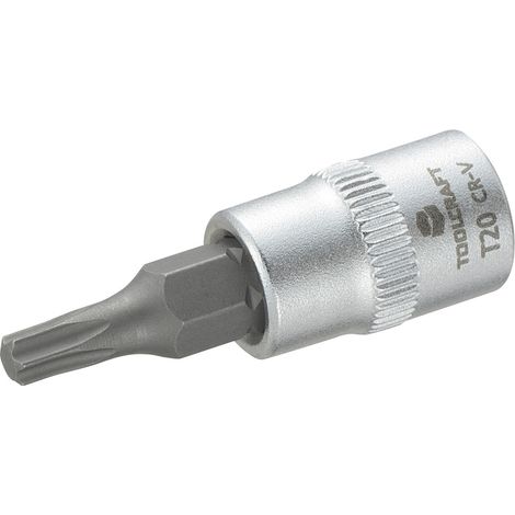 TOOLCRAFT T20 816082 T-Profil Steckschlüssel-Bit-Einsatz T 20 1/4" (6.3 mm)