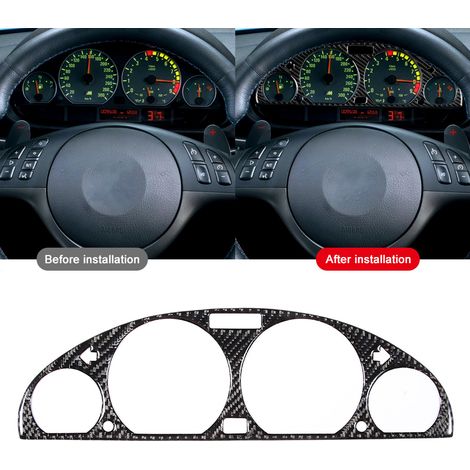 Garniture de panneau d'instruments de console centrale en fibre de carbone compatible avec BMW E46 M3 98-05 (1/5)