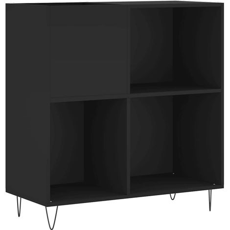 Maison Exclusive - Mueble para discos madera contrachapada negro (1/5)