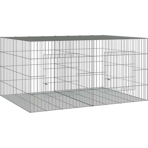 Maison Exclusive - Conigliera con 2 Pannelli 110x79x54 cm Ferro Zincato (1/5)