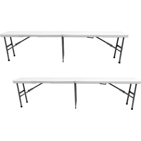 Pack 2 Bancos Plegables Normativa Uso Publico / Privado Solid 180 x 28 x 43cm. Tablero HDPE 3,8cm y Estructura Acero Capacidad 6 Adultos The HomeWeeks (1/5)