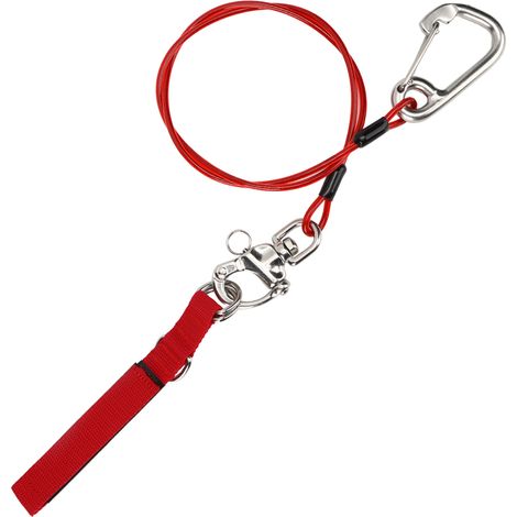 Lanière de Sécurité en Acier Inoxydable 316 Pro pour Apnée avec Bracelet et Longe de Plongée (1/5)
