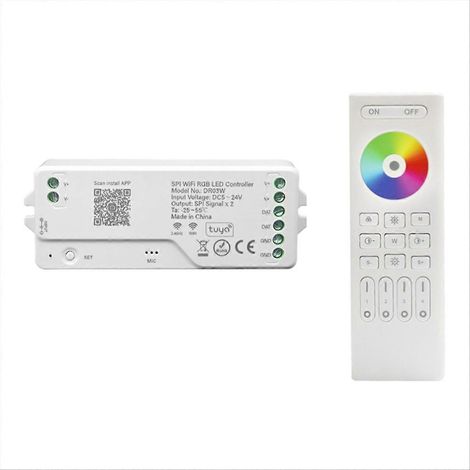 Contrôleur/variateur LED RGB Wi-Fi DR03W TUYA SPI Blanc (1/5)