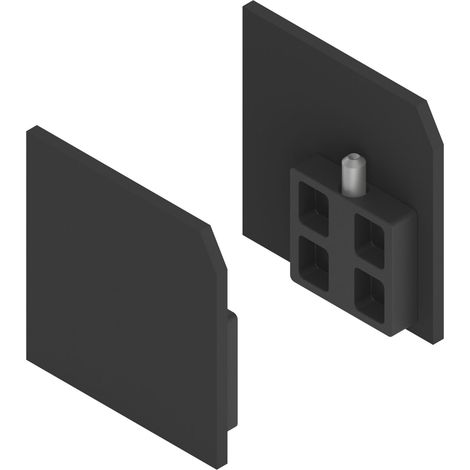 SOLIDO 100 Abdeckkappen-Set zu Wand-Montageprofil schwarz matt (1/3)